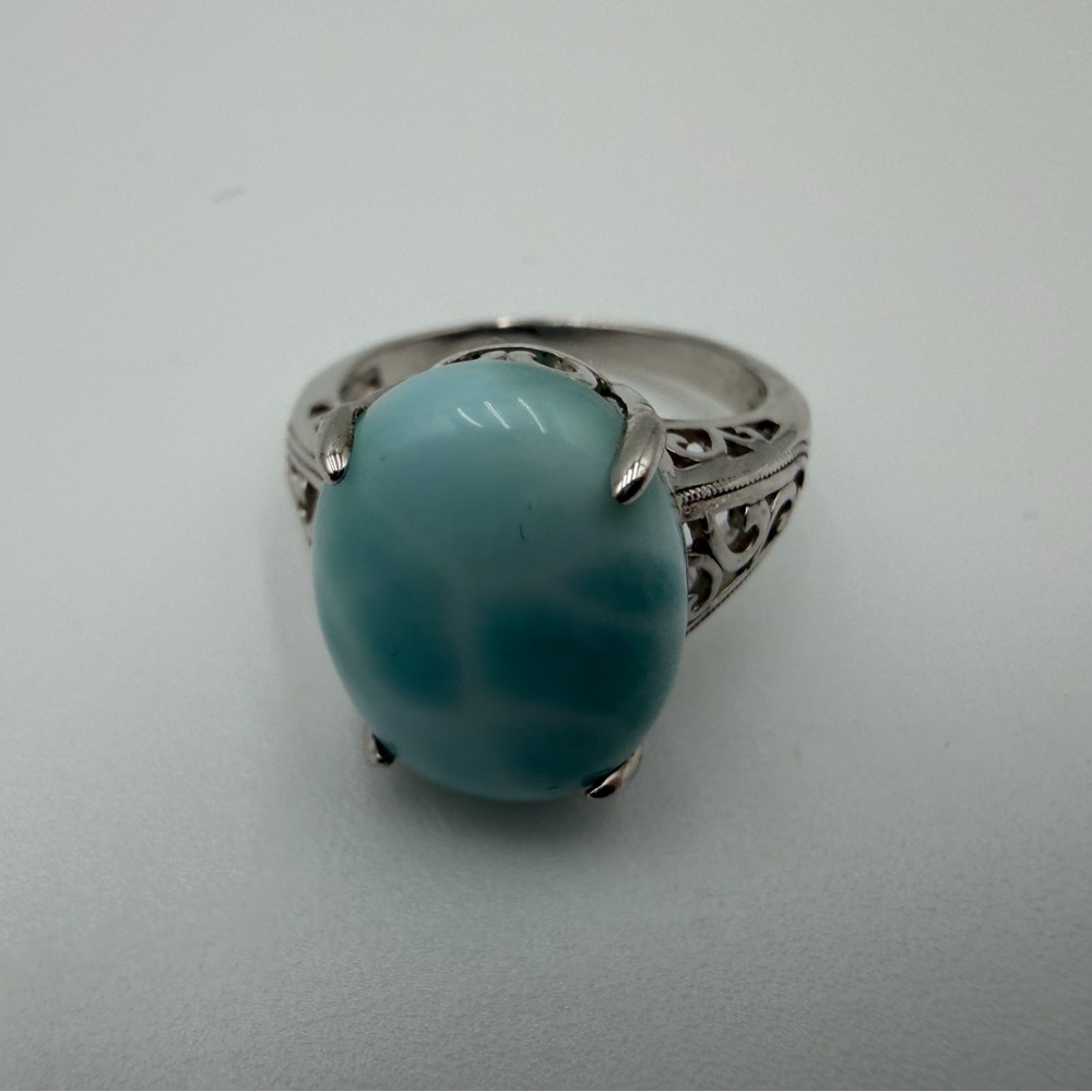 New Larimar Ring Sterling Silver